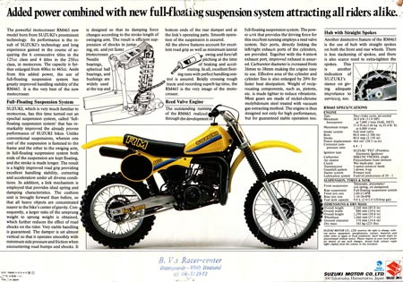 Suzuki RM-465 sales brochure